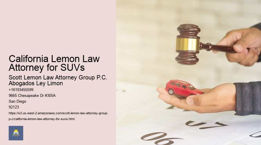 California Lemon Law Attorney for SUVs