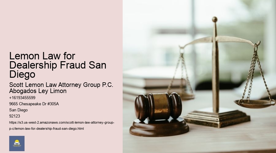Lemon Law for Dealership Fraud San Diego