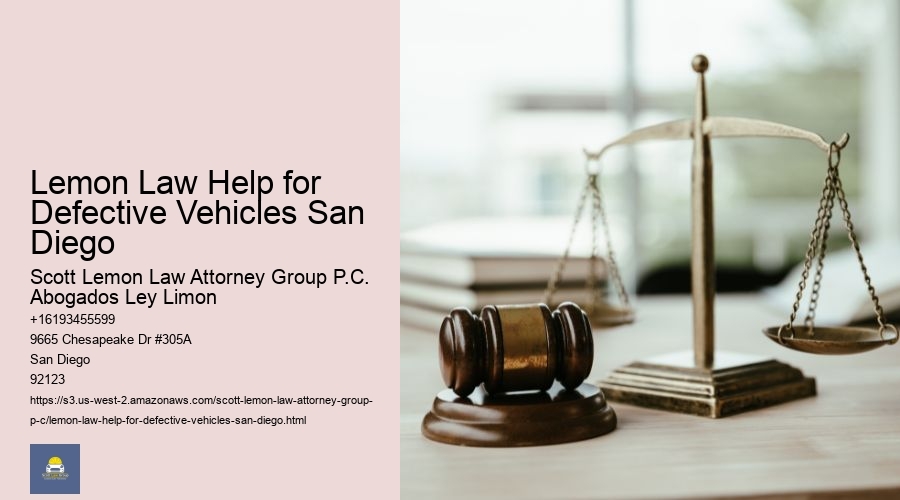 Lemon Law Help for Defective Vehicles San Diego
