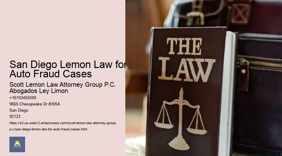 San Diego Lemon Law for Auto Fraud Cases