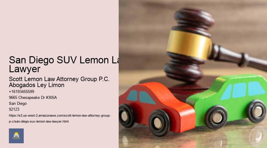San Diego SUV Lemon Law Lawyer