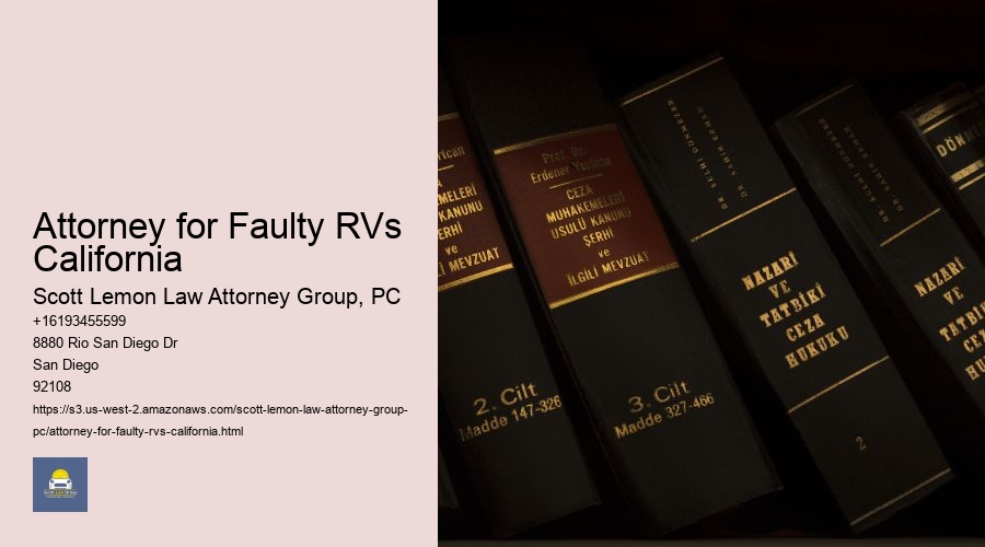 Attorney for Faulty RVs California