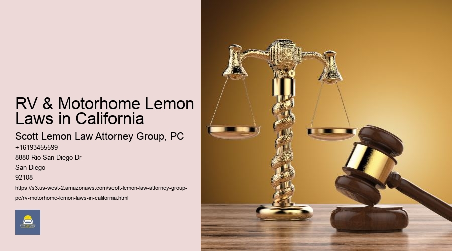 RV & Motorhome Lemon Laws in California