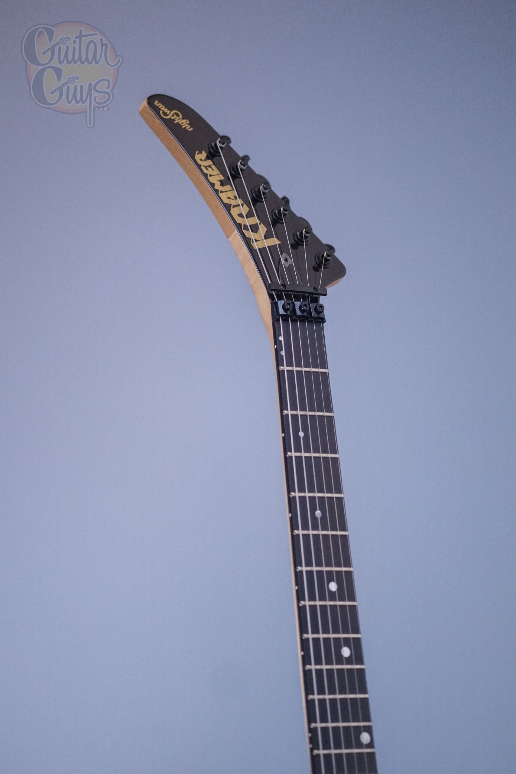 ギター KRAMER Nightswan Black/Blue Polka Dot Kramer Nightswan Electric Guitar - Ebony with Blue Dots