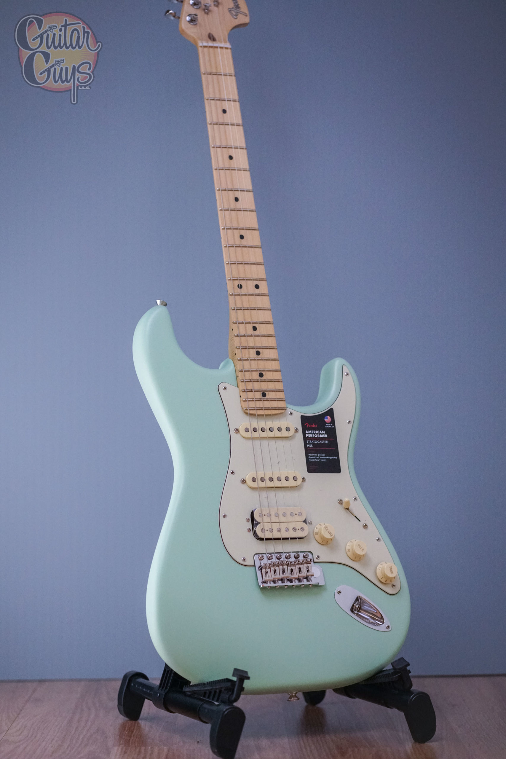Fender American Preformer Stratocaster HSS MN Satin Surf Green