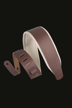 Levy's M26PD-BRN_CRM Leather Guitar Strap Cream