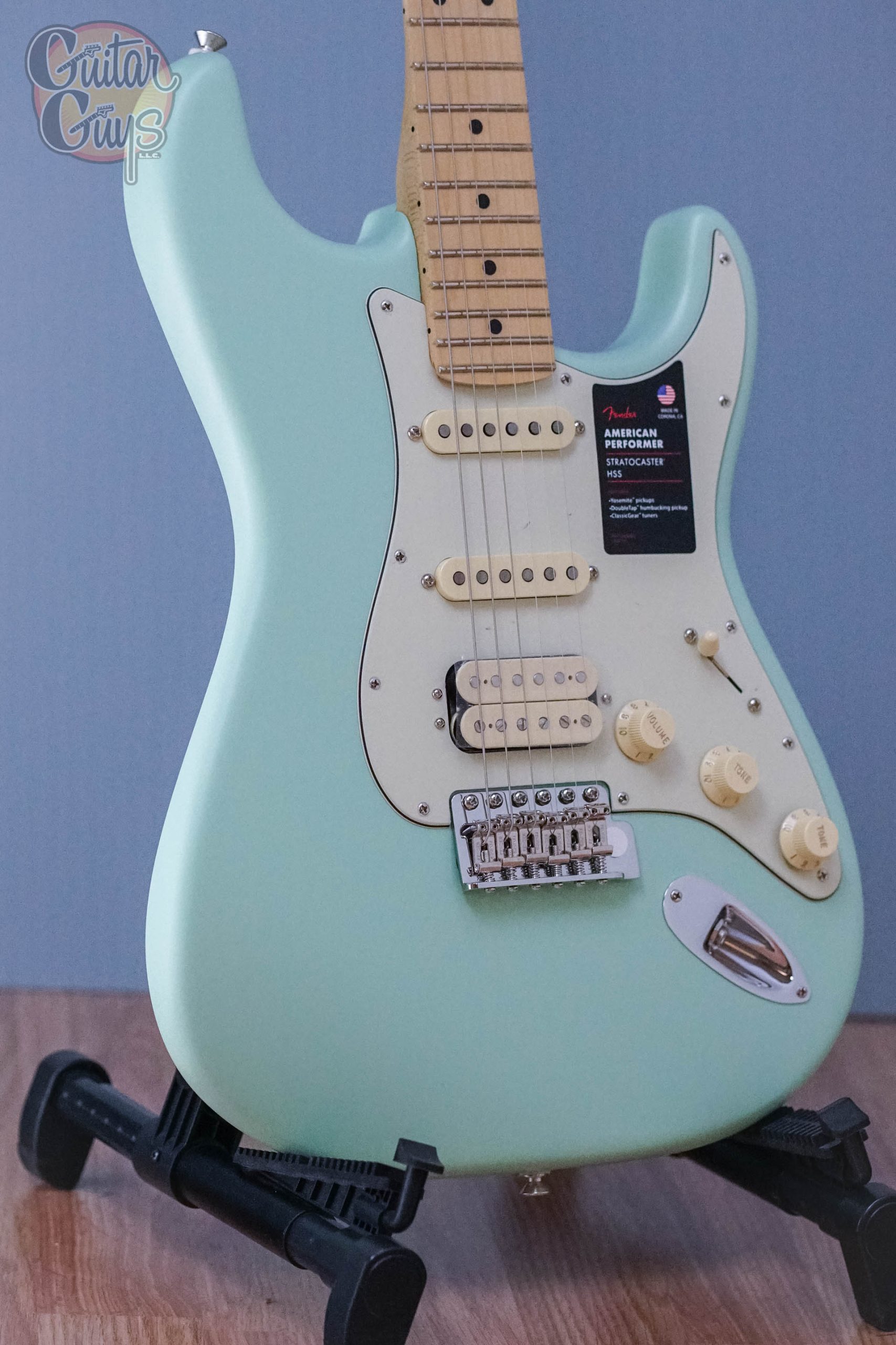 Fender American Preformer Stratocaster HSS MN Satin Surf Green