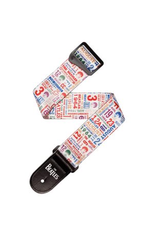 D'Addario Beatles 1964 US Tour Ticket Stubs Guitar Strap - Multi Color