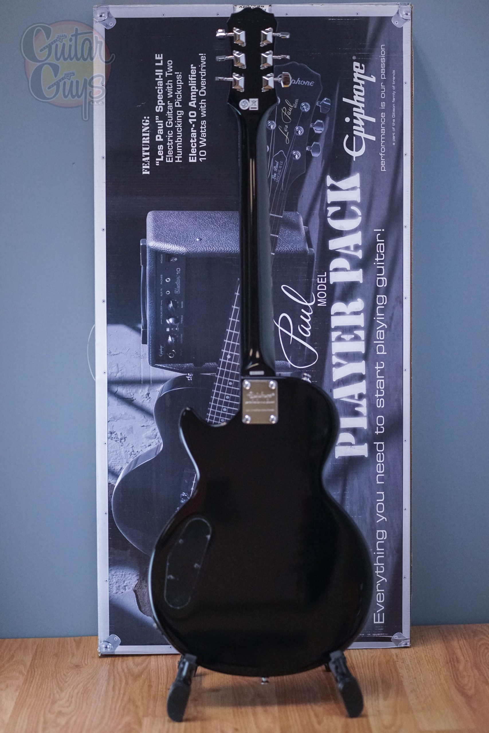 Epiphone LesPaul standard ブラック ケース付き Epiphone Les Paul Player Pack Ebony - Guitar Guys