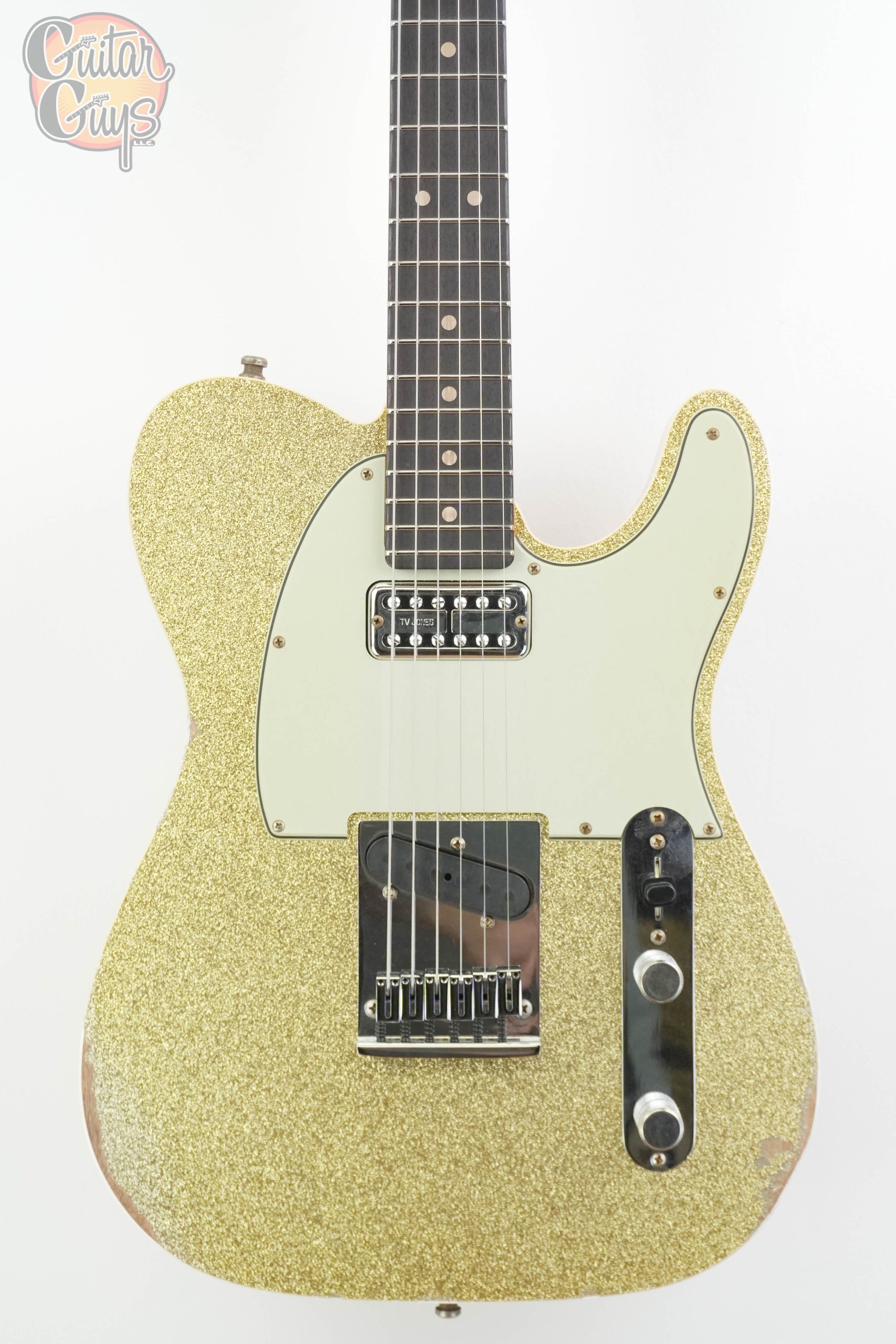 Fender Custom Shop Dual Stack HS Tele Relic Gold Sparkle Top with Natural Body