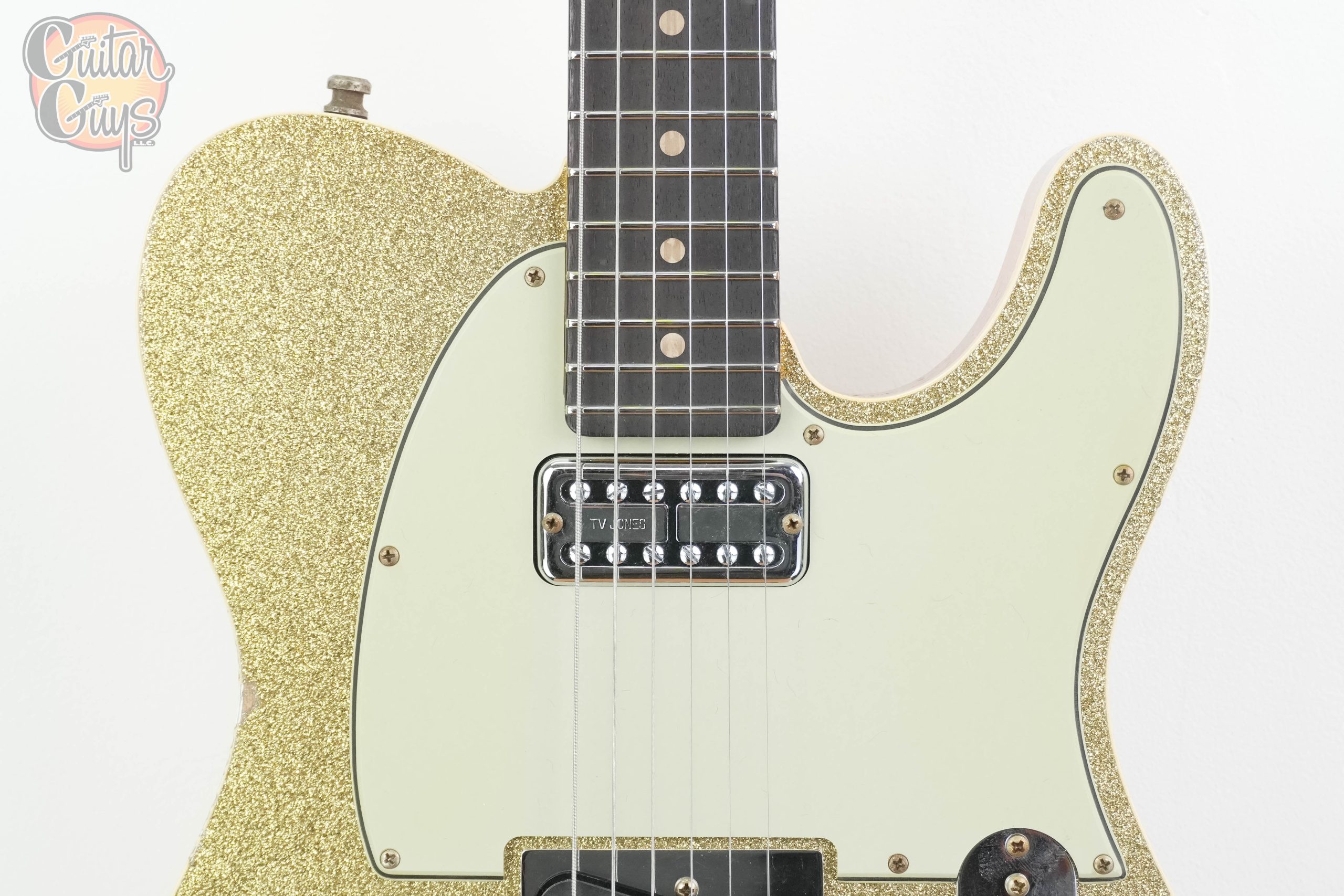 Fender Custom Shop Dual Stack HS Tele Relic Gold Sparkle Top with Natural Body - Image 4