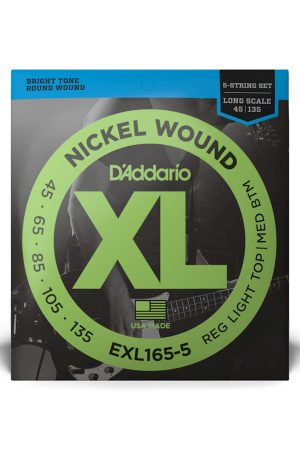 D'Addario EXL165 Regular Light Top / Medium Bottom 45-105