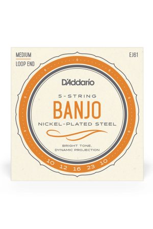 D'Addario EJ61 5-String Banjo Medium Loop End 10-23