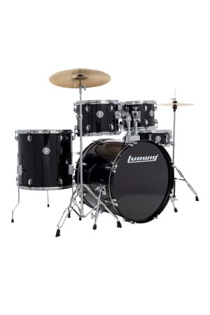 Ludwig Accent 5-piece Complete Drum Set 22" Bass Drum Black Sparkle