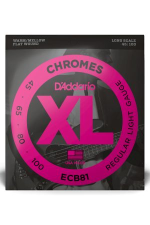 D'Addario ECB81 Chromes Flat Wound Long Scale 45 -100