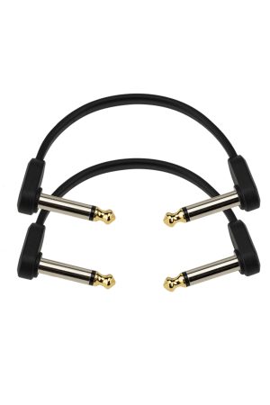 D'Addario PW-FPRR-206OS Flat Patch Cable 6" Offset Right Angle Twin Pack