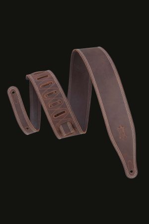 Levy's M17BDS-DBR Leather Guitar Strap Dark Brown