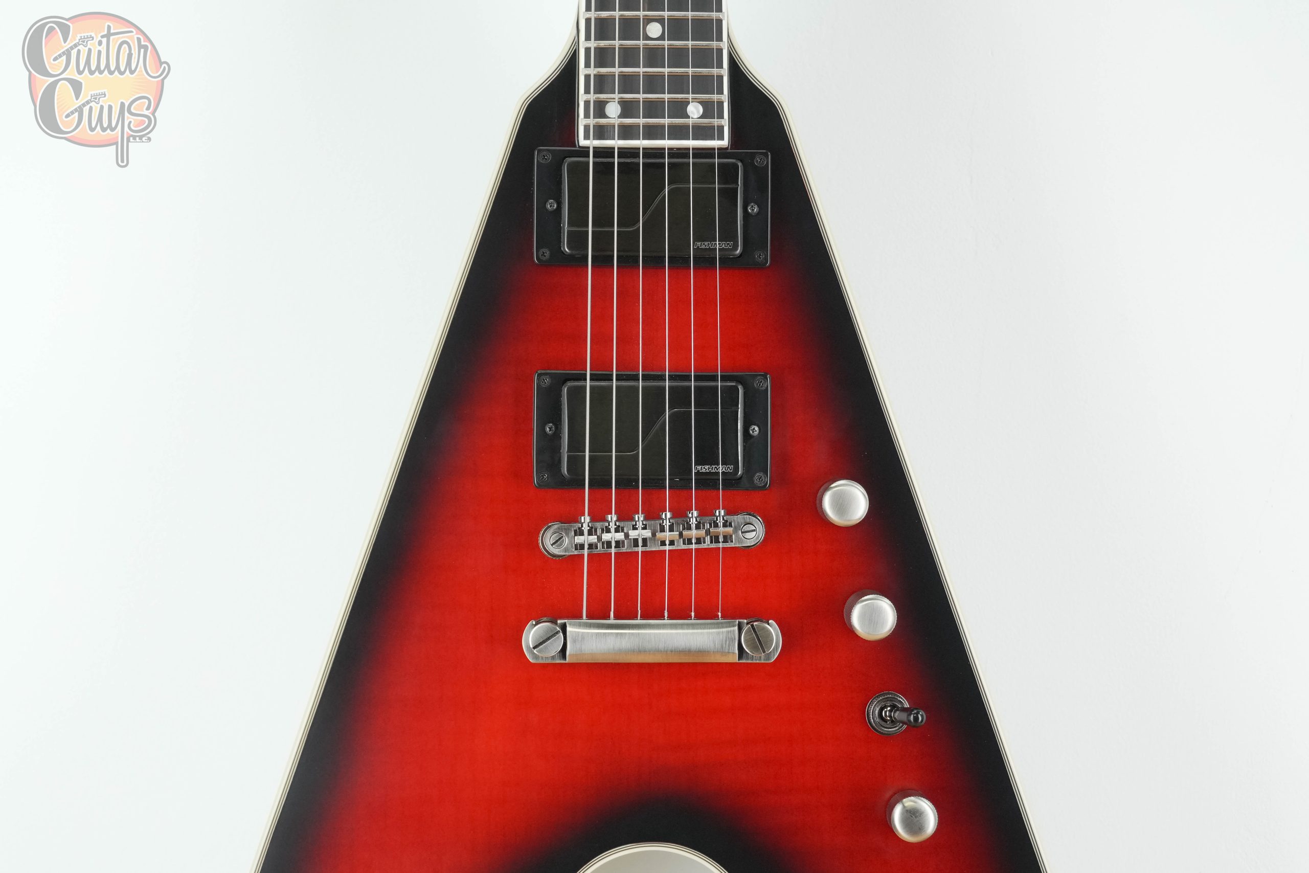 Pre-Owned Epiphone Dave Mustaine Signature Flying V Prophecy Aged Dark Red Burst - Image 4
