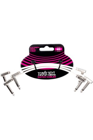 Ernie Ball P06385 6" Flat Ribbon Patch Cable 3-Pack White