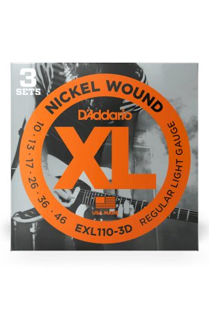 D'Addario 10-46 Regular Light XL Nickel Electric Guitar Strings 3-Pack