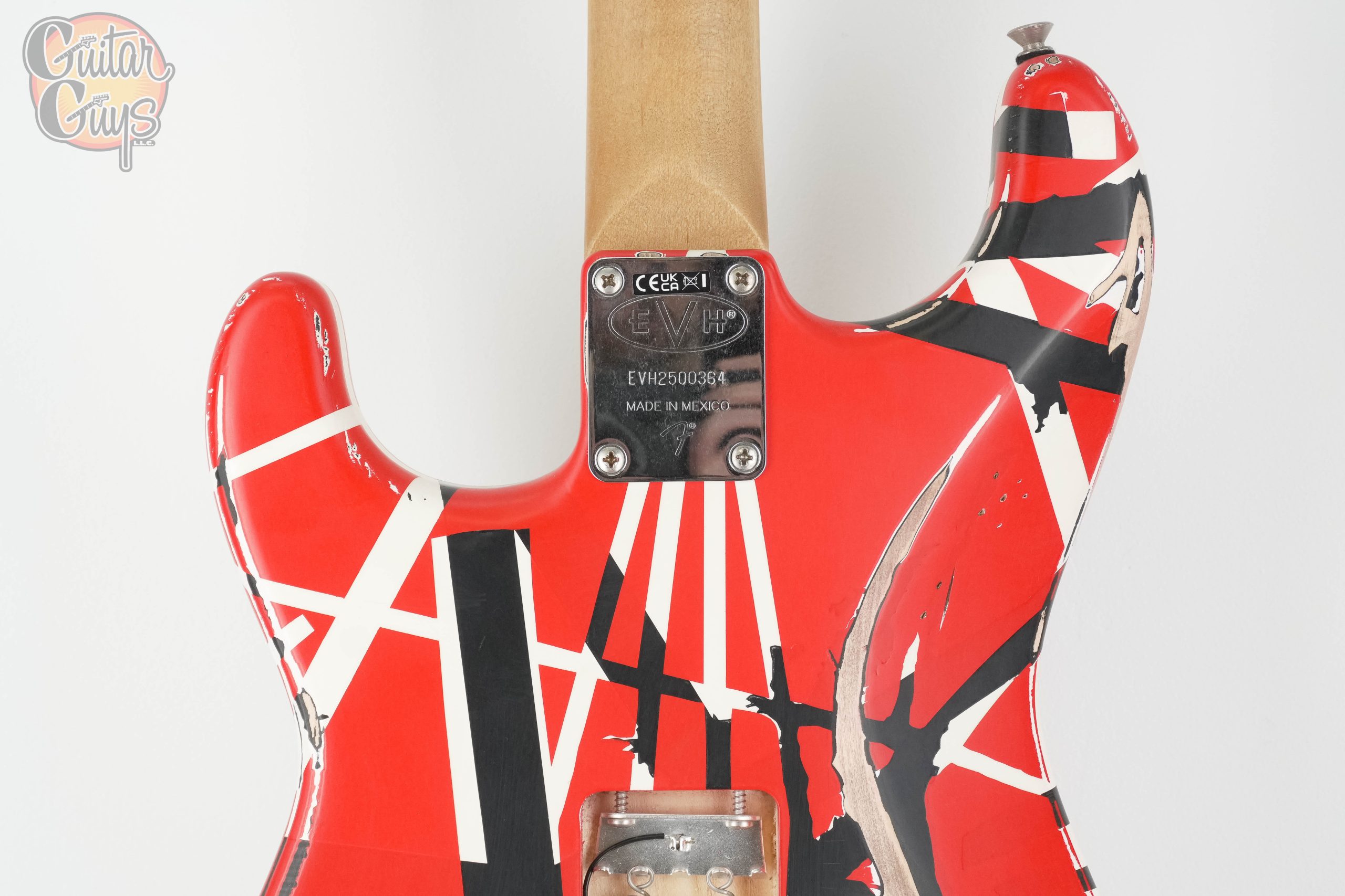 EVH Striped Series Frankenstein Relic Red with Black Stripes - Image 6