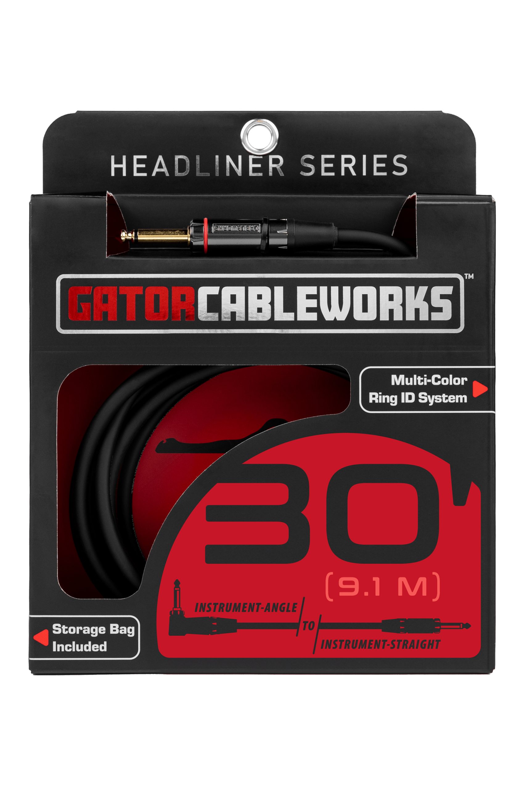 Gator Cableworks Headliner Series 30' Instrument Cable Straight - Right