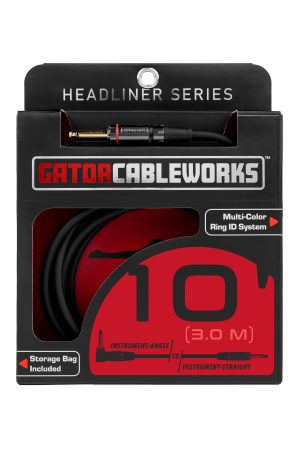 Gator Cableworks Headliner Series 10' Instrument Cable Straight - Right