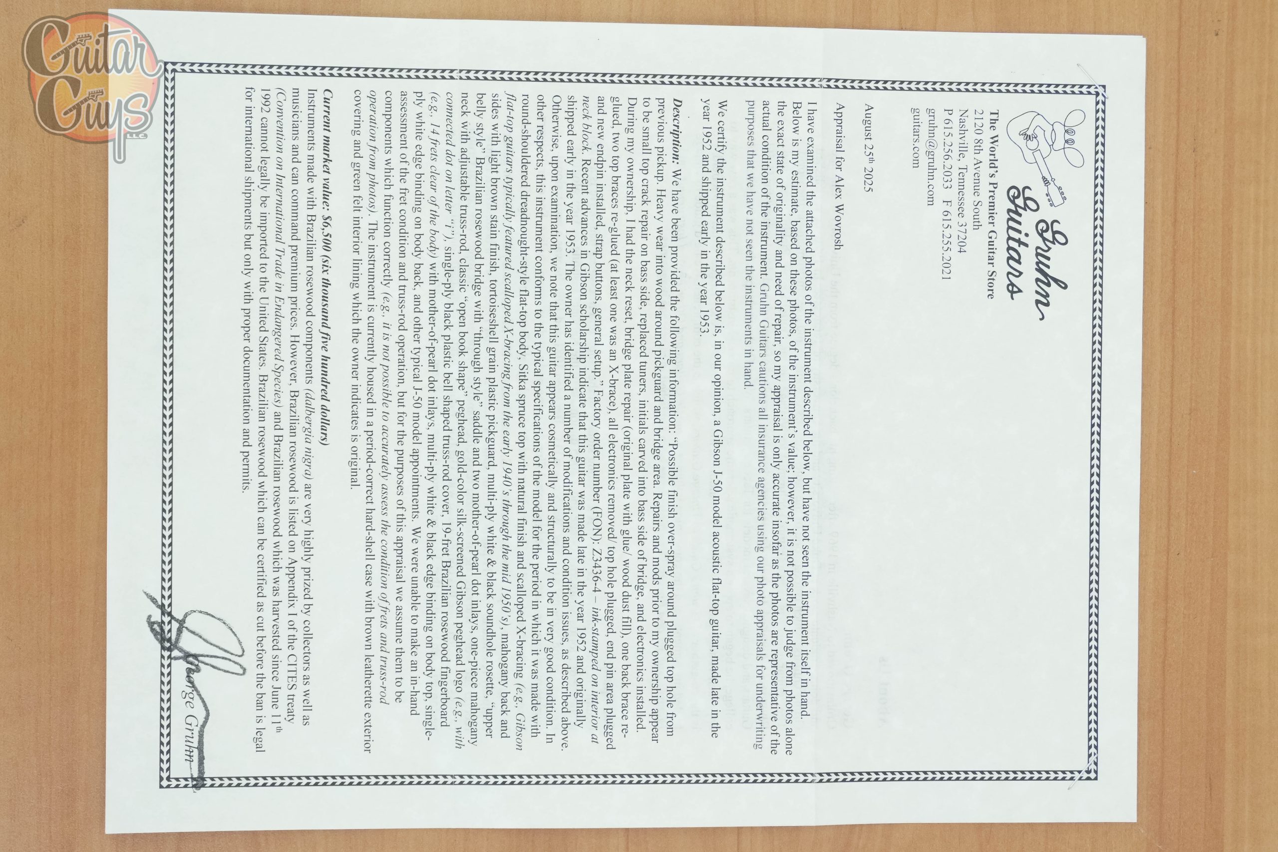 Pre-owned Gibson J-50 Natural 1952 - Image 12