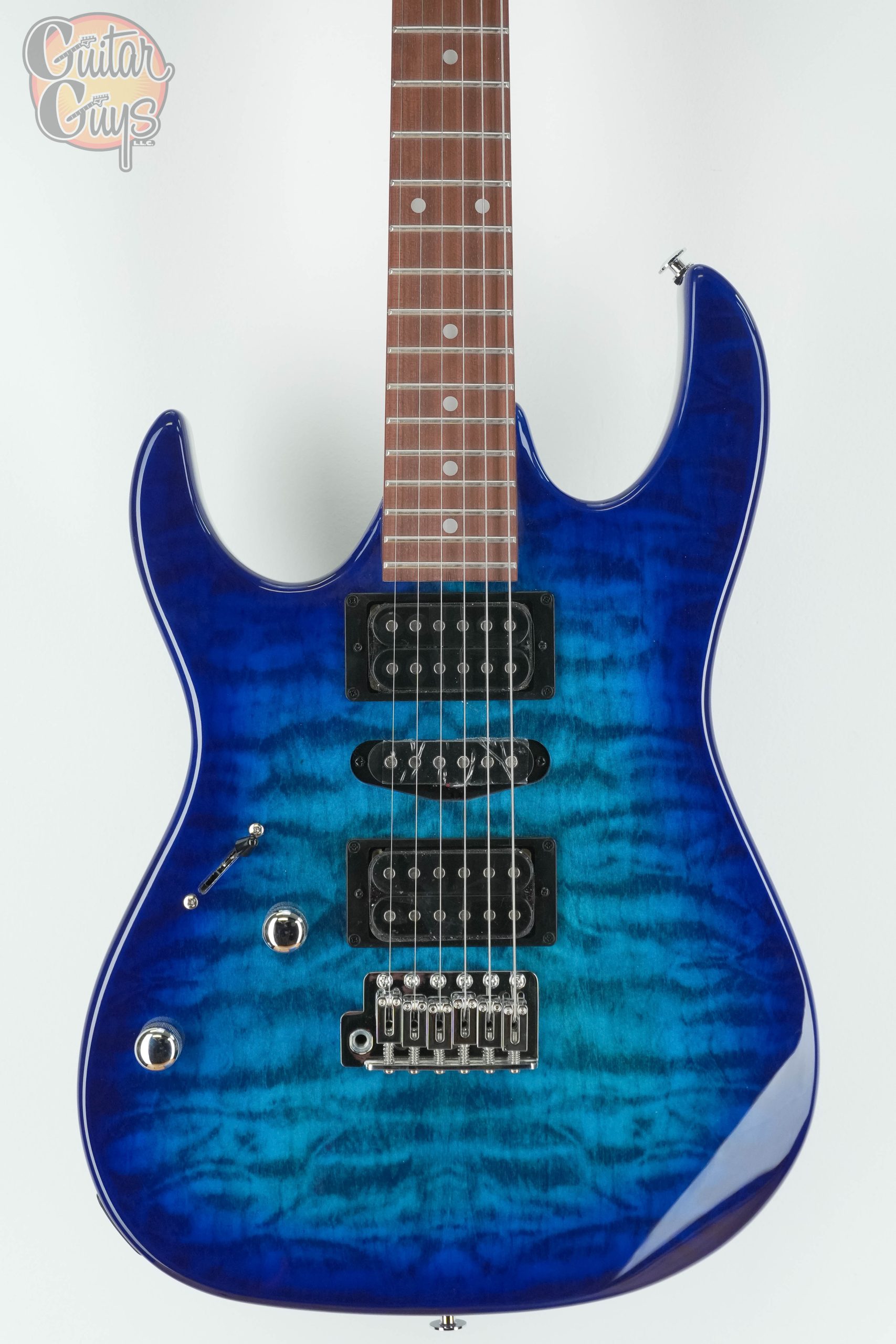 Ibanez GRX70QALTBB Left Handed Transparent Blue Burst