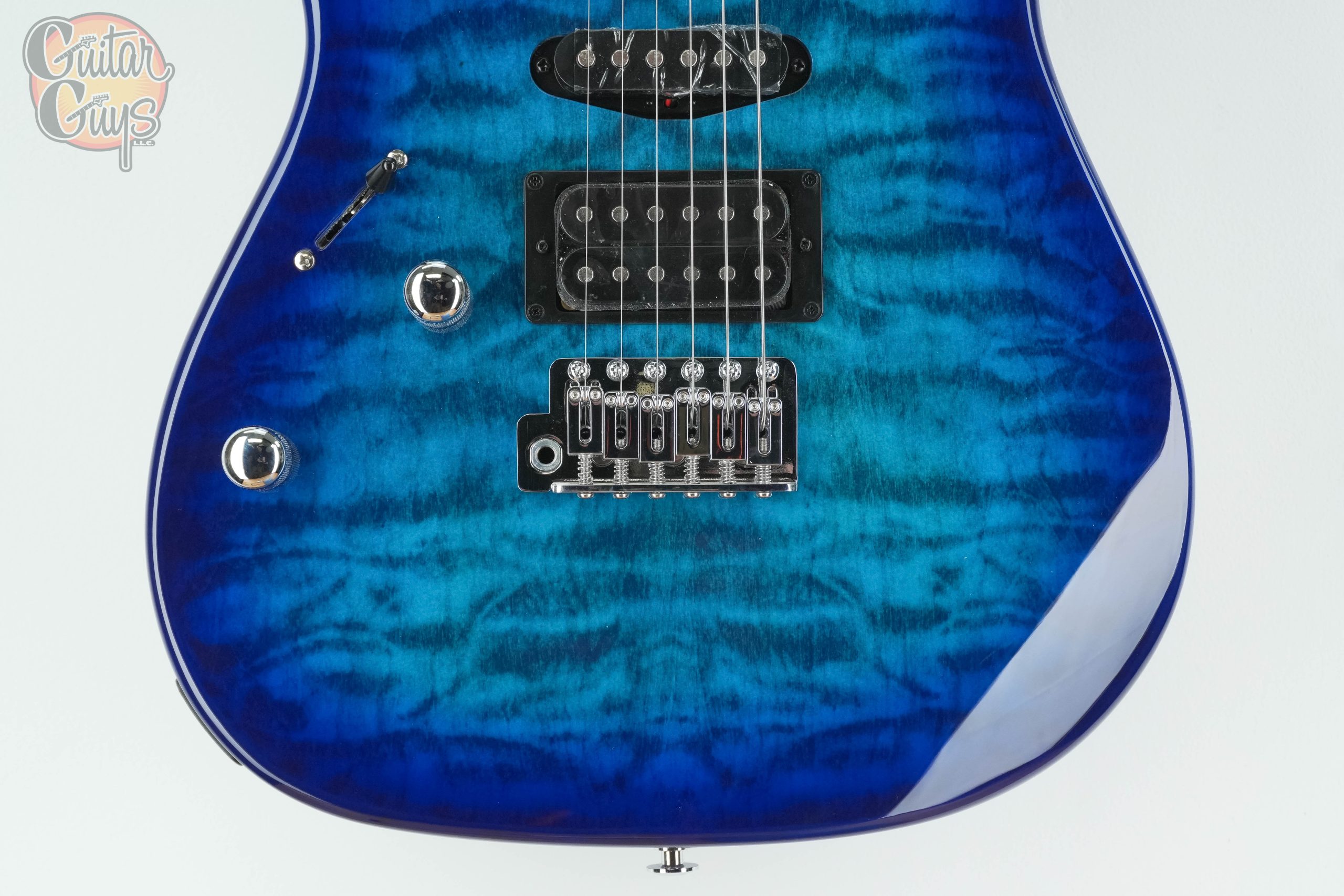 Ibanez GRX70QALTBB Left Handed Transparent Blue Burst - Image 3