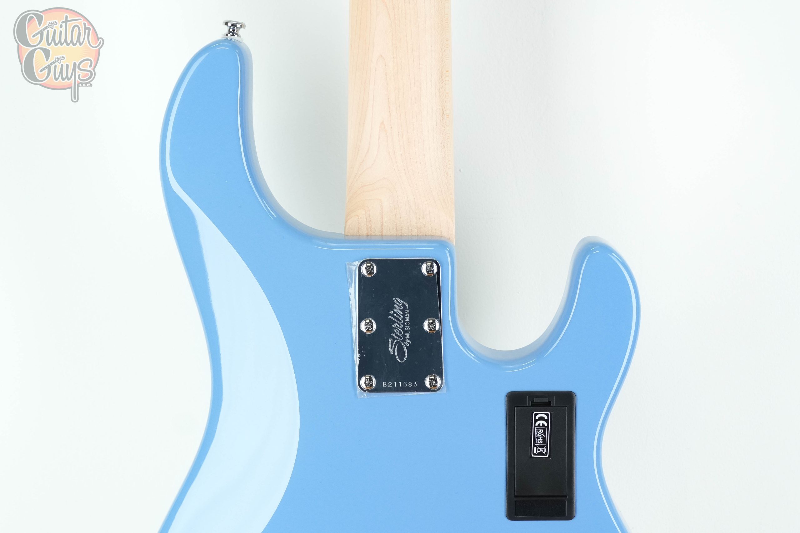 Sterling by Music Man Stringray Ray5 5-String Bass Left Handed Chopper Blue - Image 6