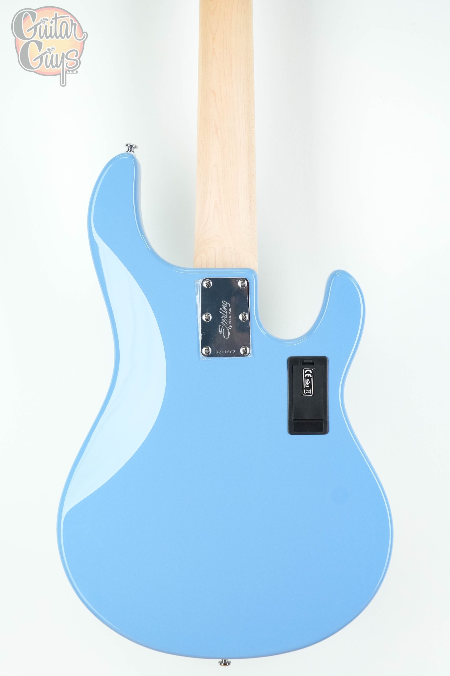 Sterling by Music Man Stringray Ray5 5-String Bass Left Handed Chopper Blue - Image 8