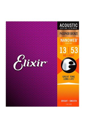 Elixir 16182 Acoustic Nanoweb Phosphor Bronze HD Light 13-53