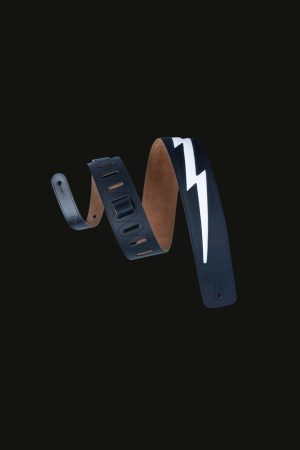 Levy's DM2-BLK 2" Guitar Strap Black Lightning
