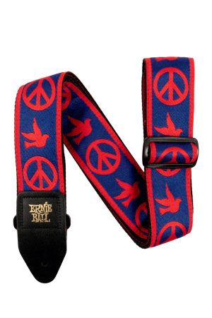 Ernie Ball P04698 Red and Blue Peace Love Dove Jacquard Strap