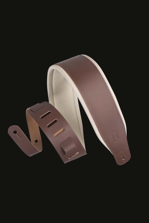 Levy's M26PD-BRN_CRM Leather Guitar Strap Cream