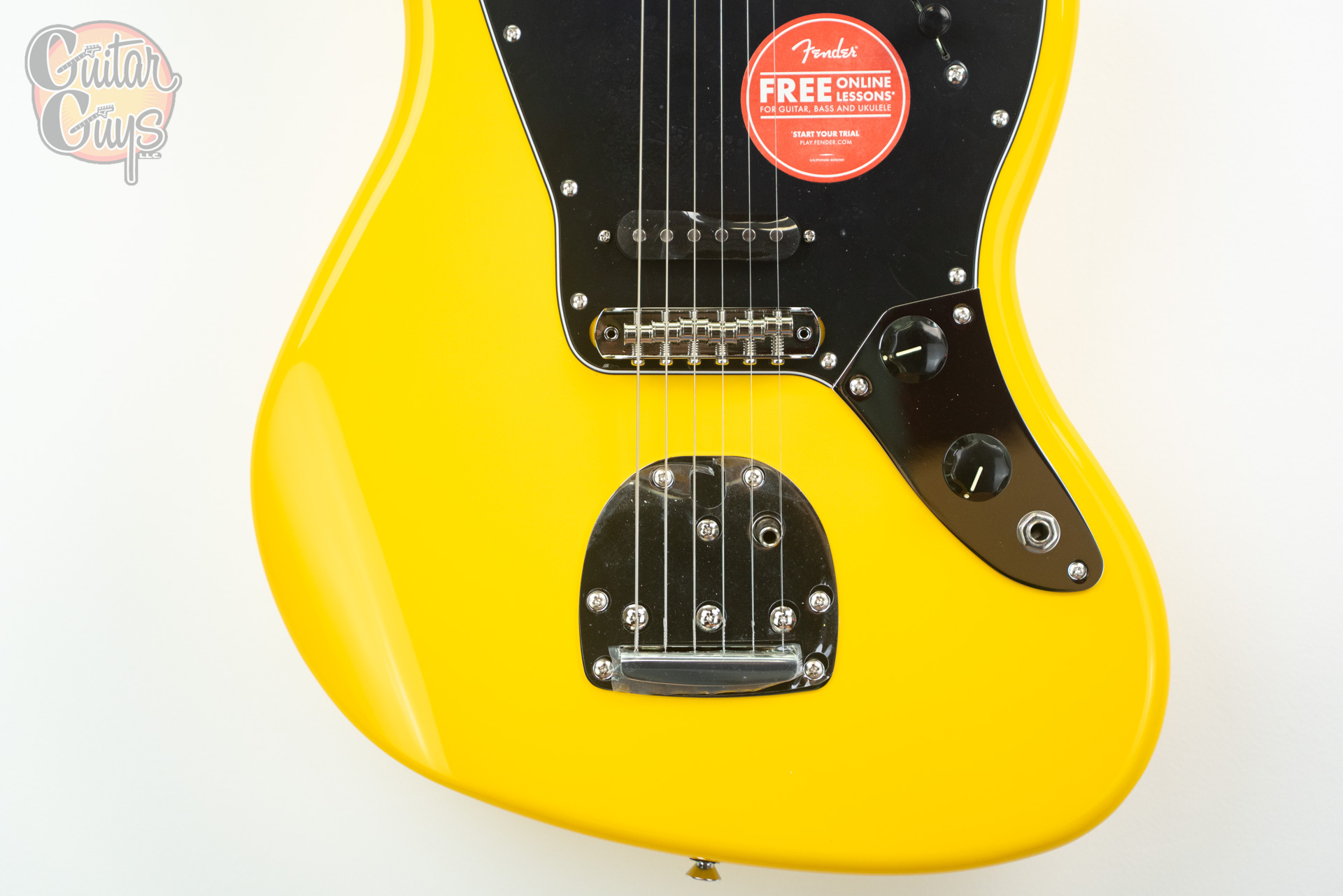 Squier FSR Affinity Series Jaguar Graffiti Yellow - Image 4