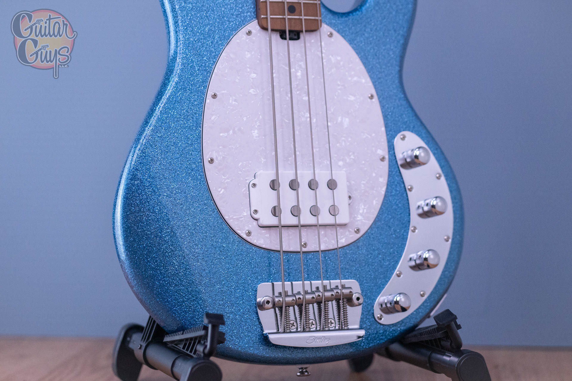 Sterling by Music Man Stingray Ray34 Blue Sparkle - Image 4