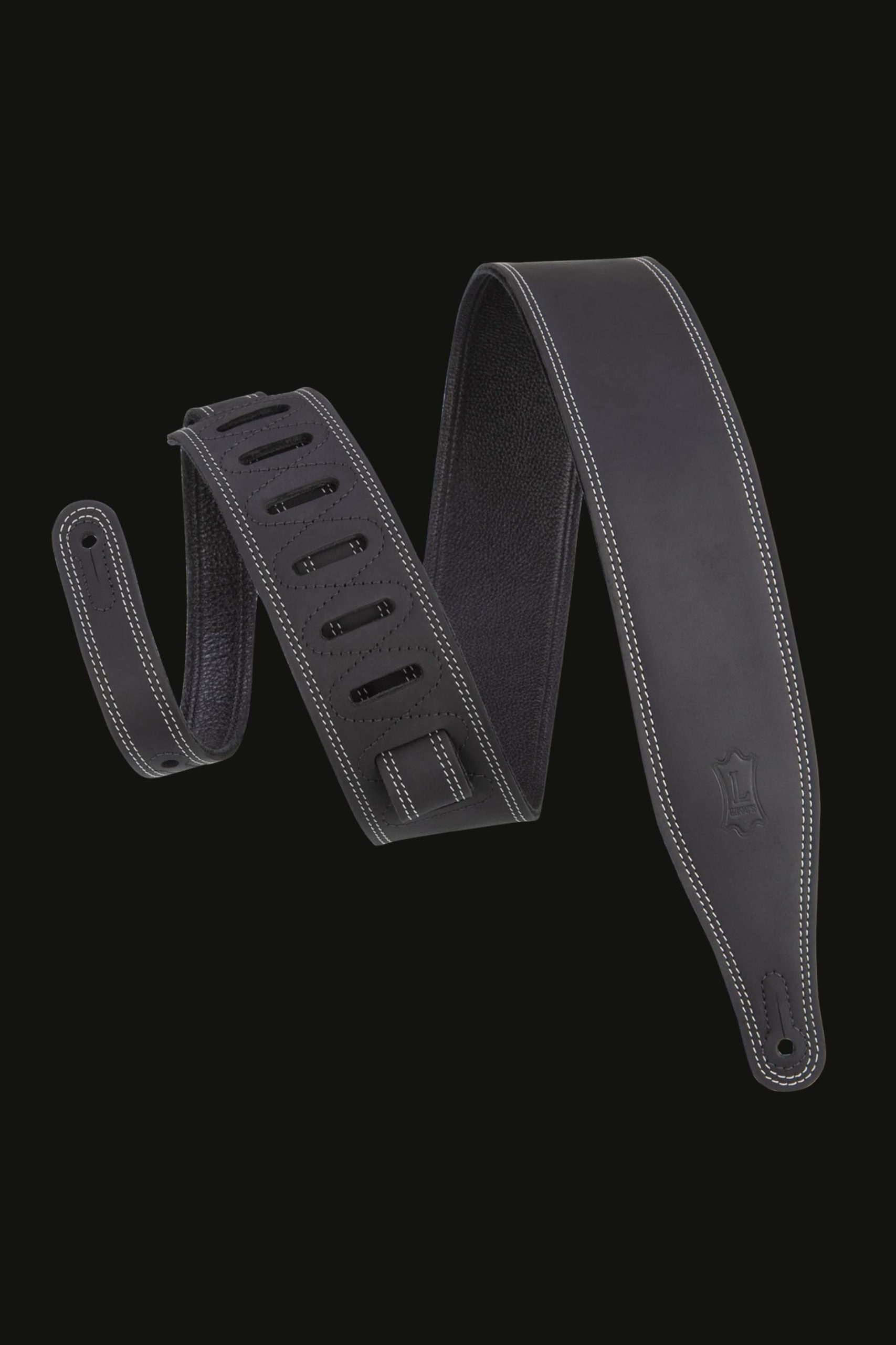 Levy's M17BDS-BLK Leather Guitar Strap Black