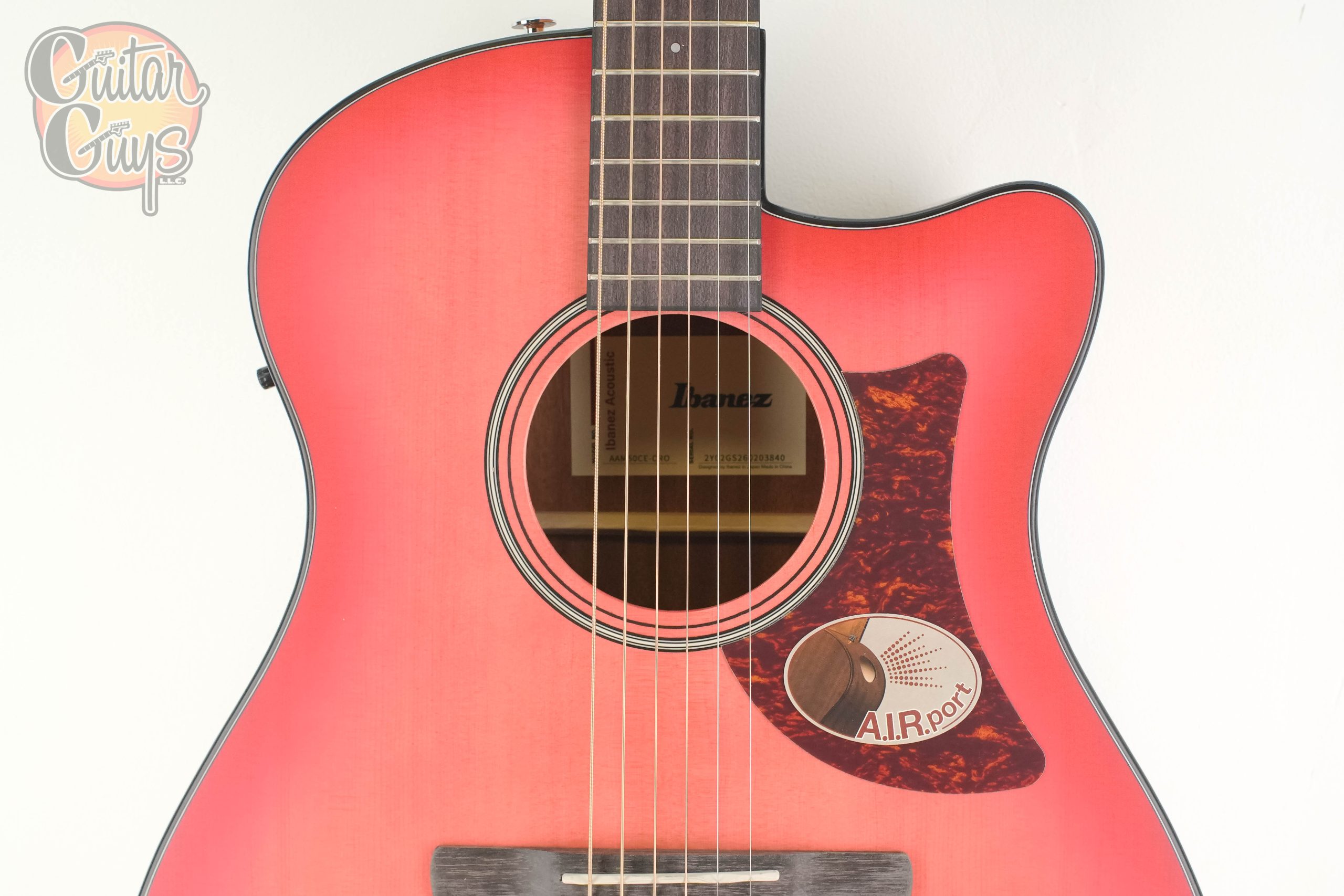 Ibanez AAM50CE Coral Red Burst - Image 4