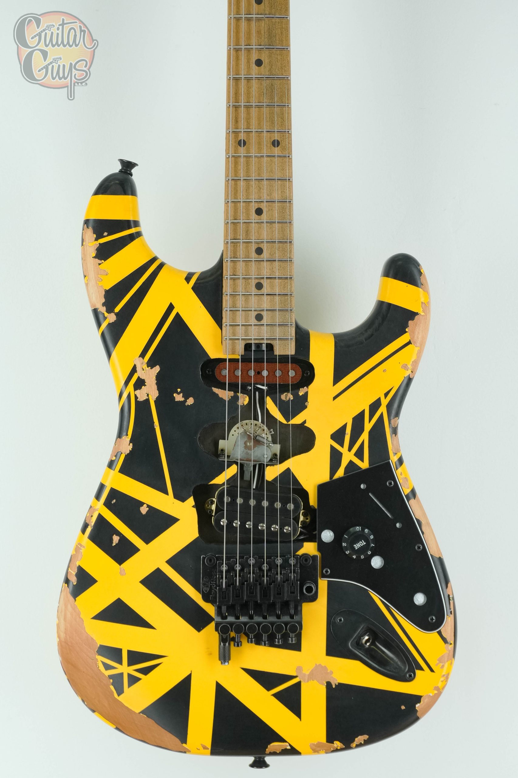 EVH Limited Edition Striped Series Frankenstein Aged Black and