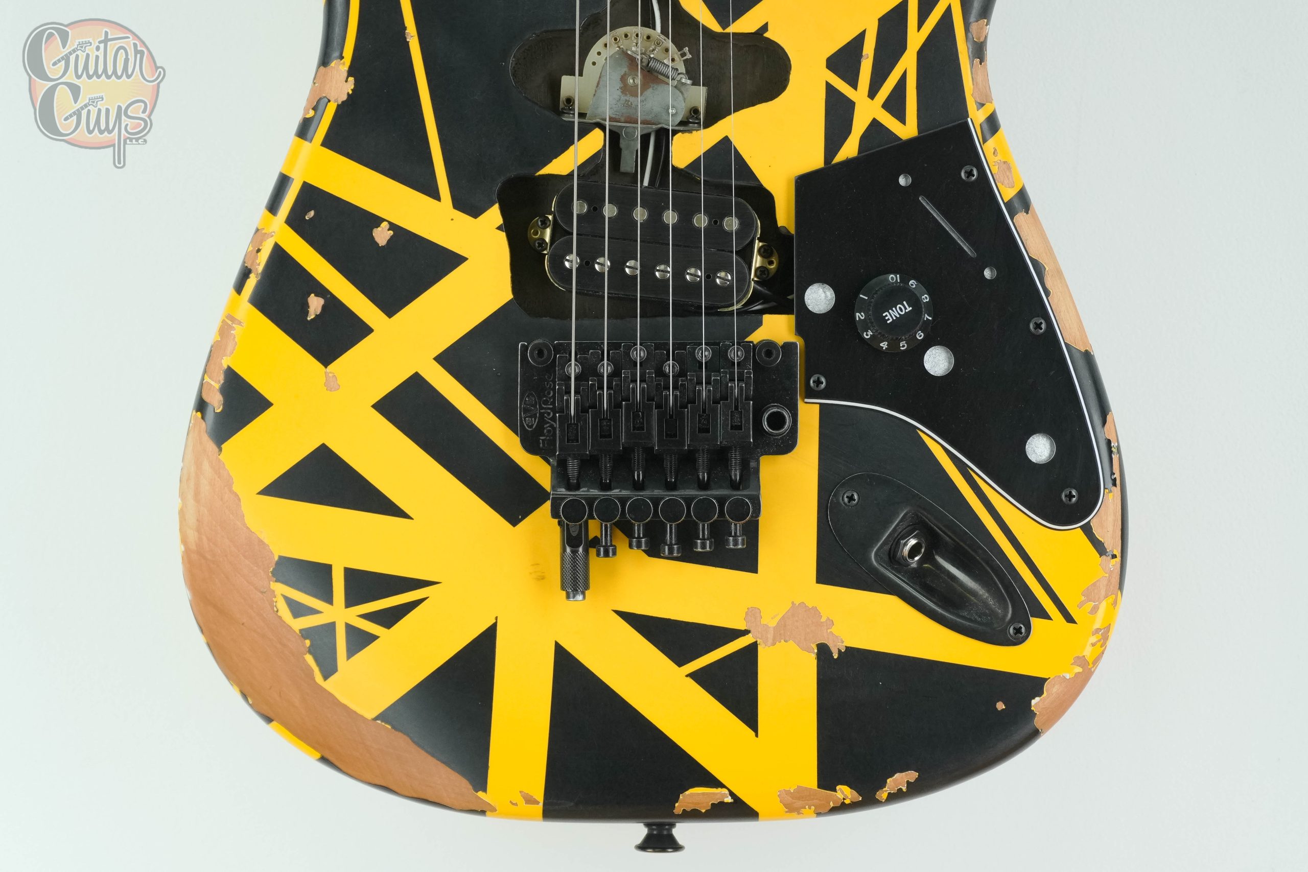 EVH Limited Edition Striped Series Frankenstein Aged Black and