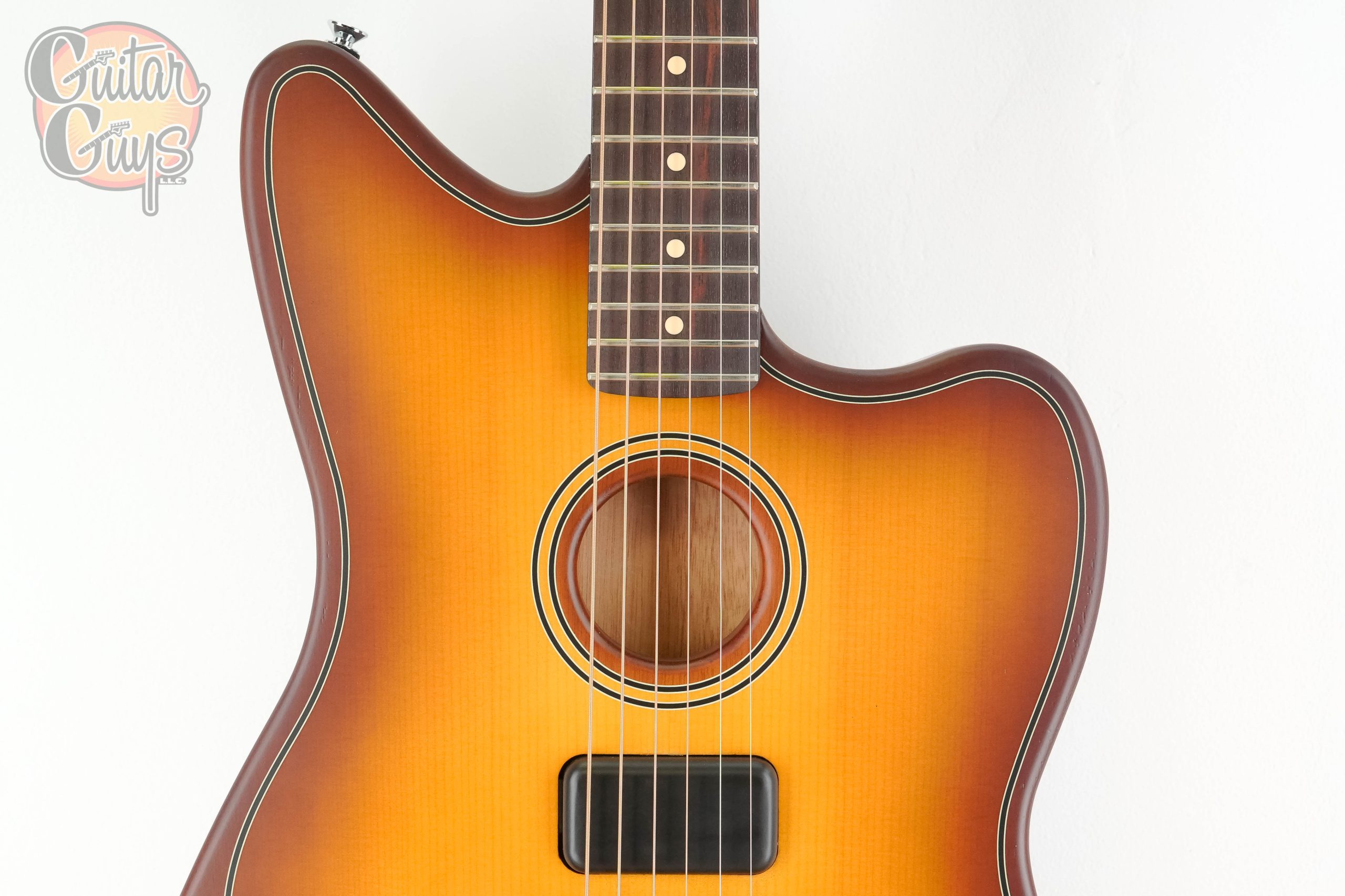 Fender Acoustasonic Standard Jazzmaster Honey Burst - Image 4