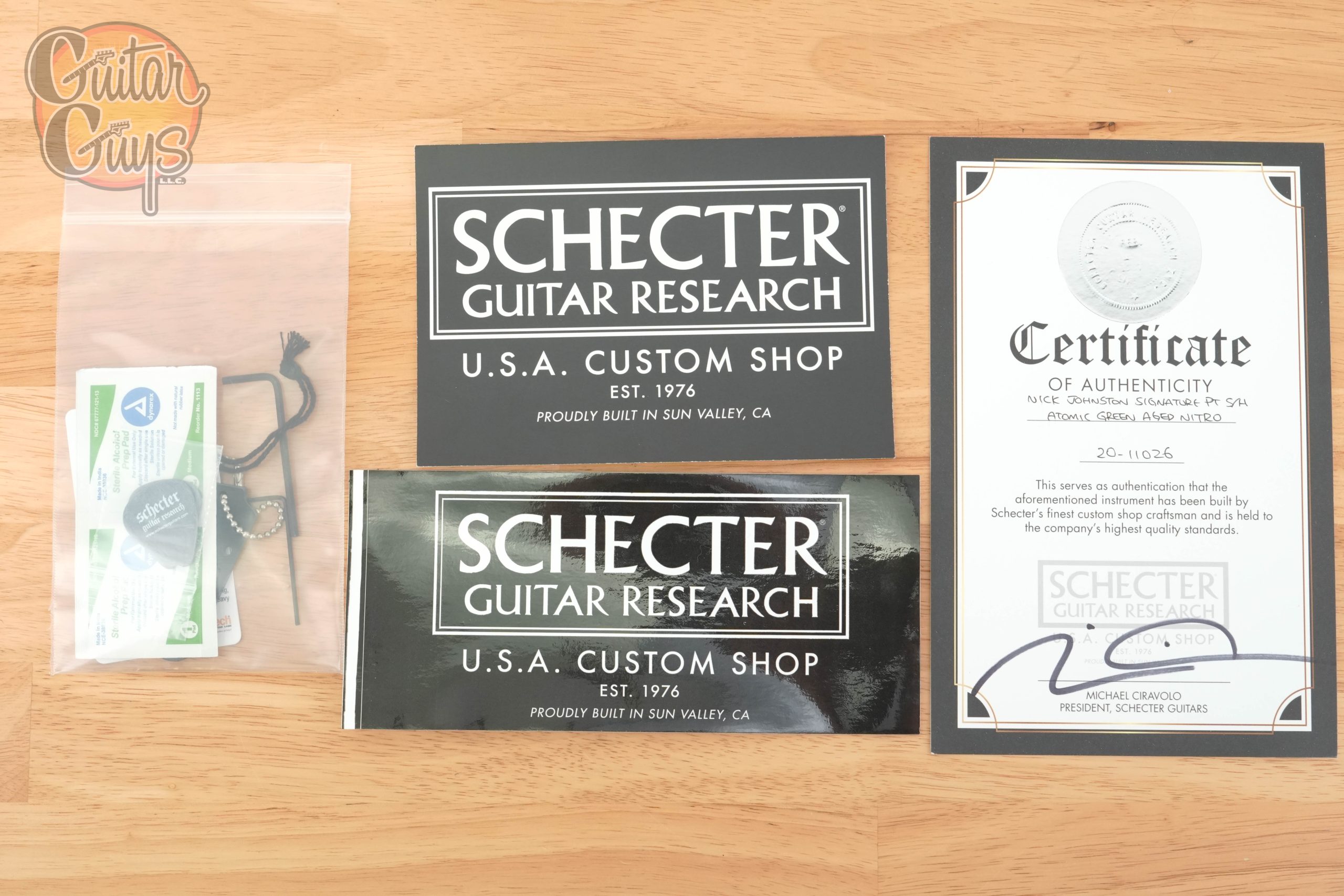 Pre-Owned Schecter USA Custom Shop Nick Johnston PT S/H Atomic Green Aged Nitro - Image 11