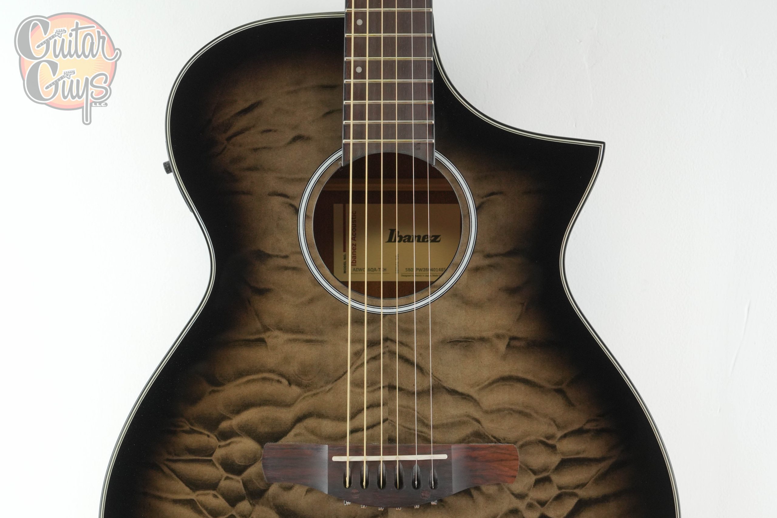 Ibanez AEWC16QA Transparent Black Sunburst - Image 4