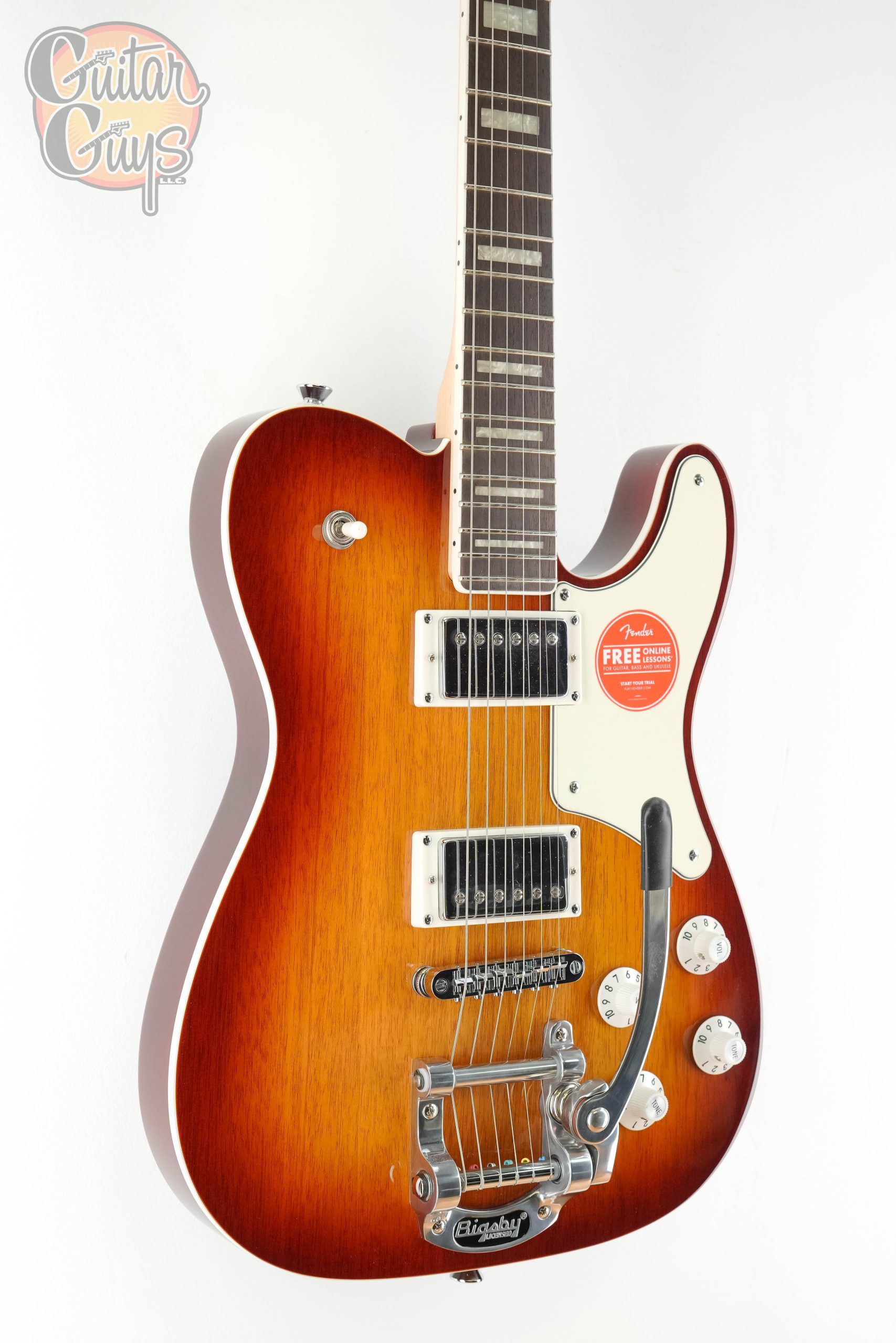 Squier Paranormal Troublemaker Telecaster Deluxe Bigsby Honey Sunburst - Image 3