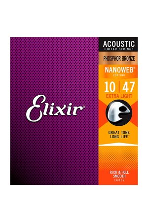 Elixir 16002 Acoustic Nanoweb Extra Light 10-47 Phosphor Bronze