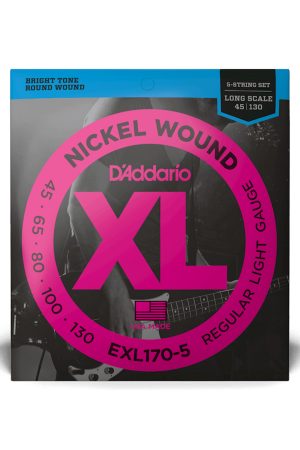 D'Addario EXL170-5  Nickel Wound 5-String Regular Light 45-130