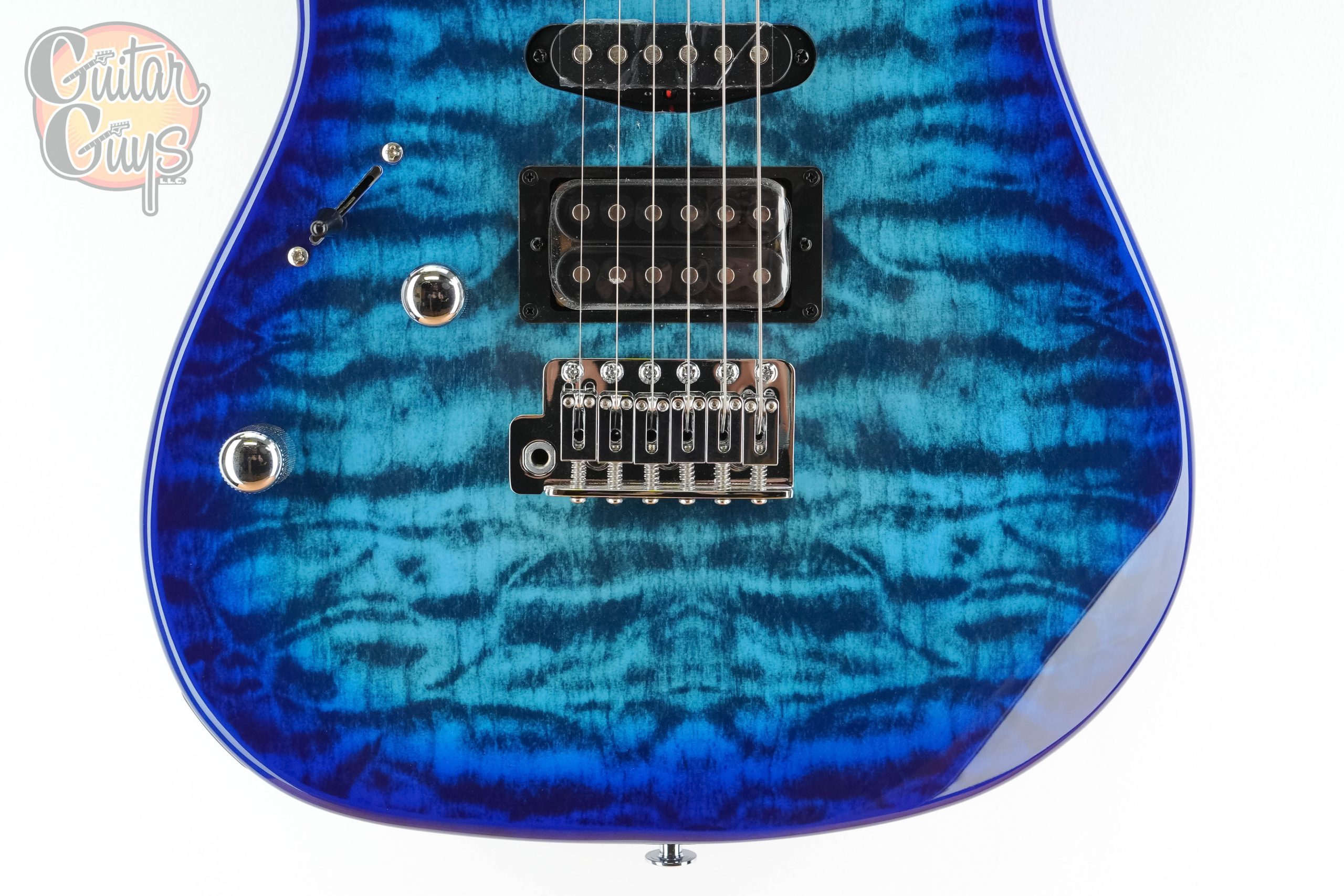 Ibanez GRX70QALTBB Left Handed Transparent Blue Burst - Image 3
