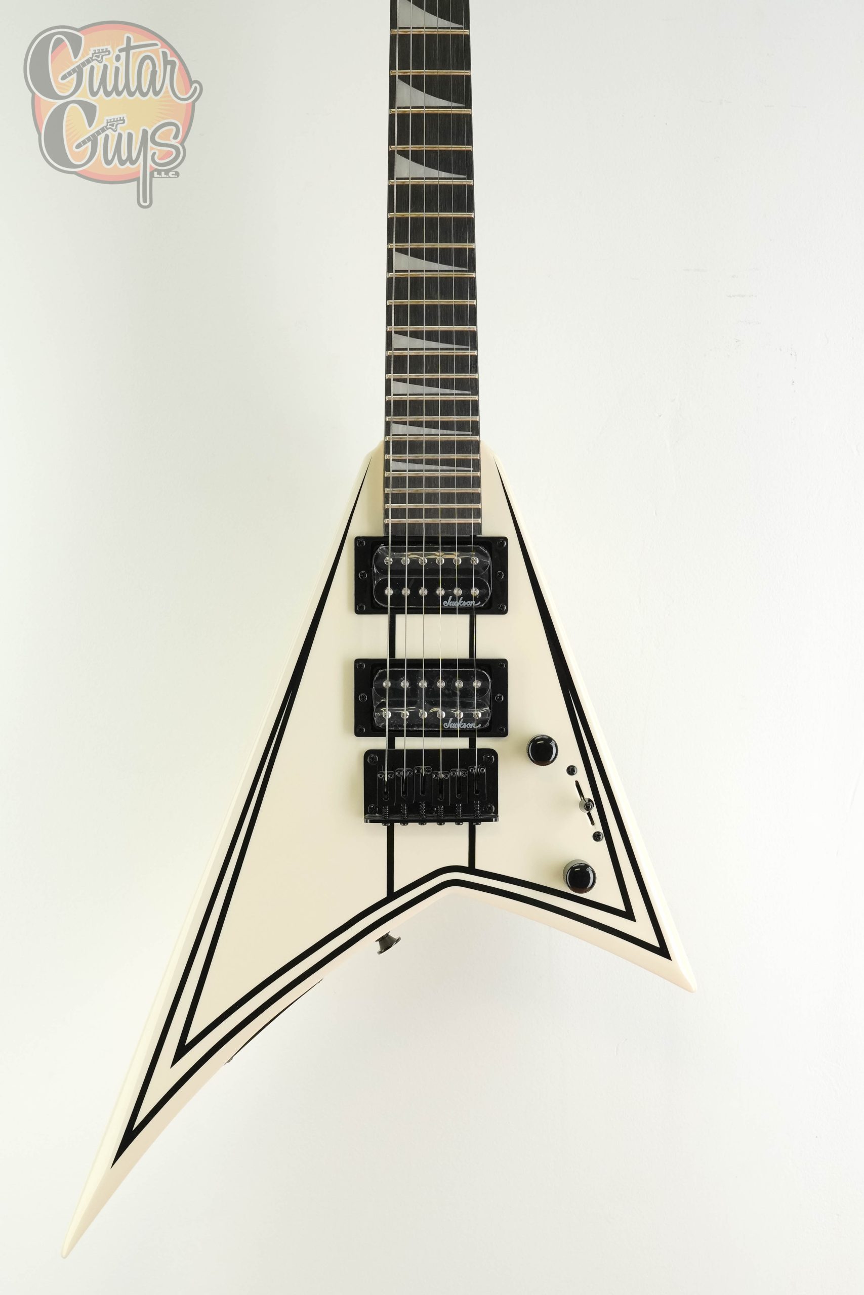 Jackson JS Series RR Minion JS1XM Snow White with Black Pin Stripes